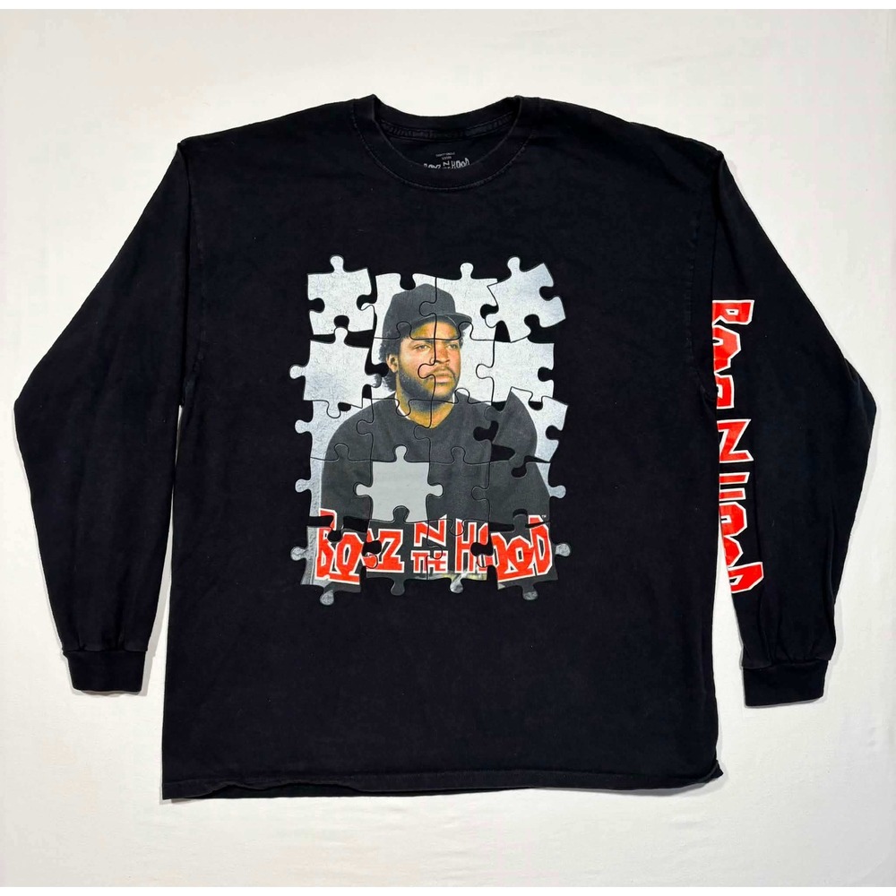 Boyz N The Hood Ice Cube Puzzle Graphic‎ Long Sleeve Shirt Black XL Movie Tee